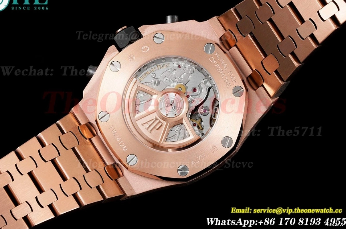 Gold 42mm Blue Oak Royal Offshore APF A7750 RG RG 0303